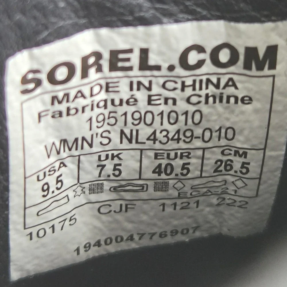 Sorel Brex Waterproof Platform Block Heel Chelsea Boots Womens 9.5 Black Winter